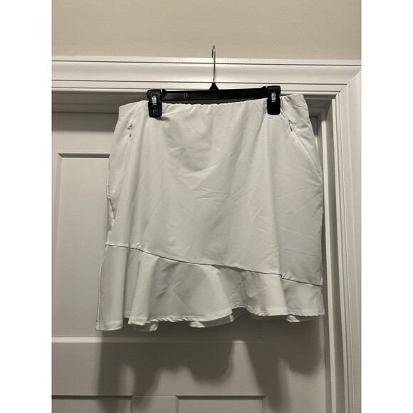 Tail Size 12 Women's White Ruffle Golf Tennis Skort Pockets Pickleball Athletic - Picture 1 of 8